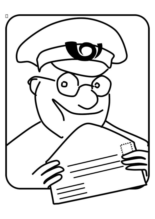 postbode Kleurplaat postbode