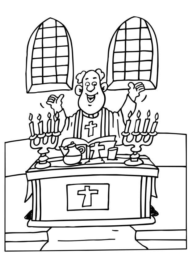 priester Kleurplaat priester