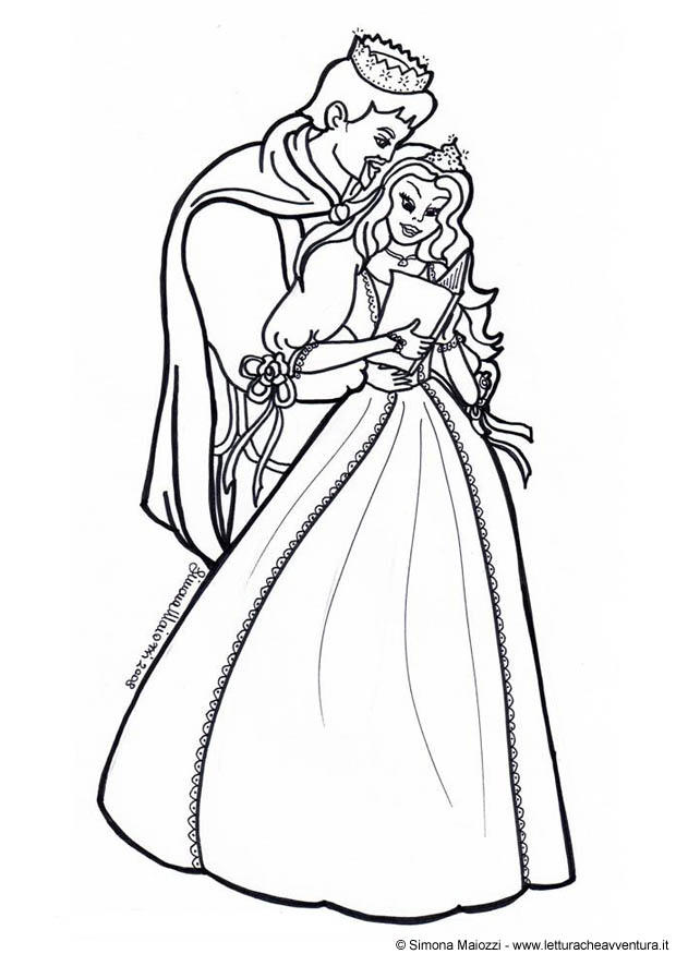 prins en prinses Kleurplaat prins en prinses