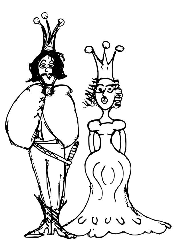 prins en prinses Kleurplaat prins en prinses