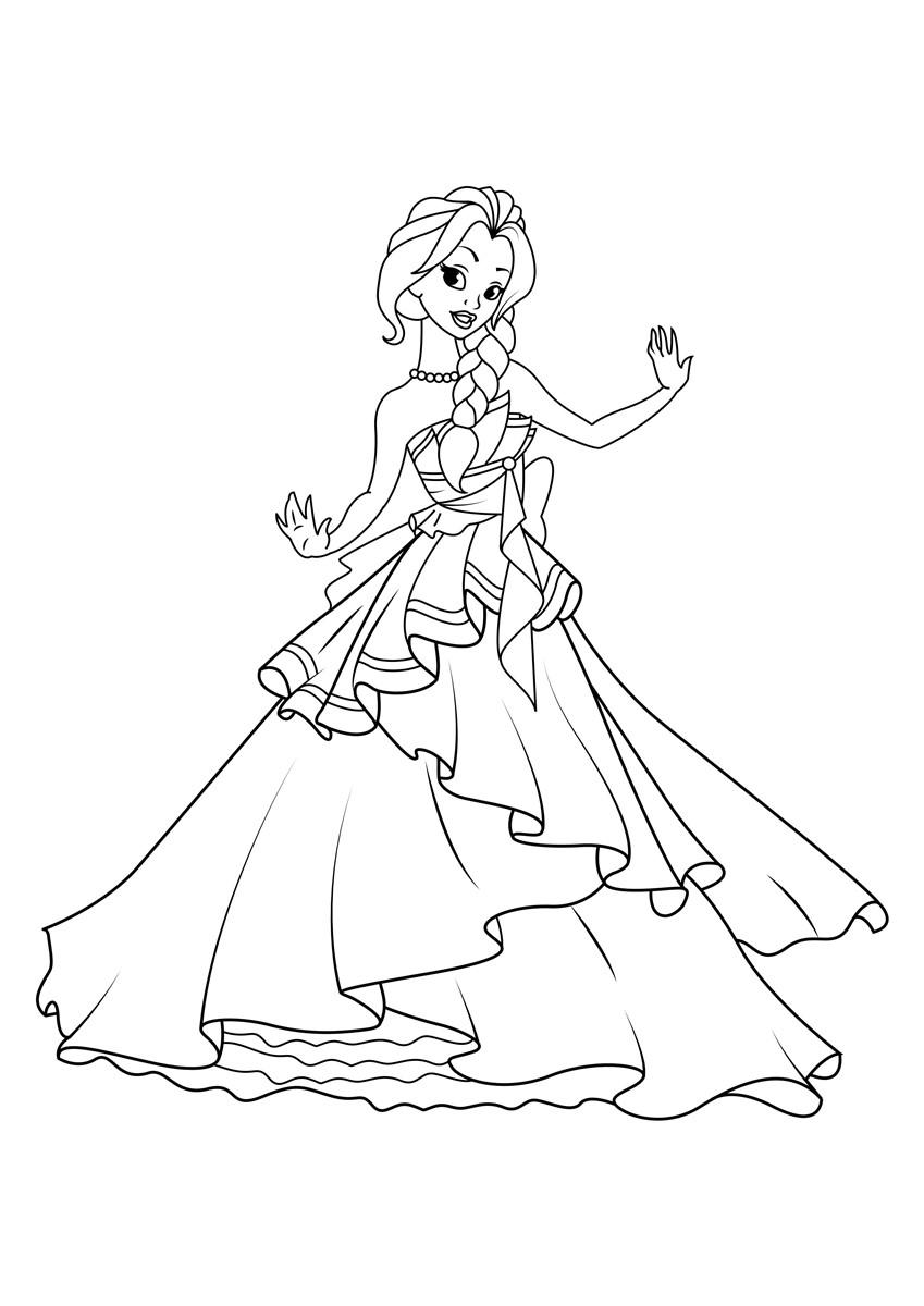 prinses danst Kleurplaat prinses danst