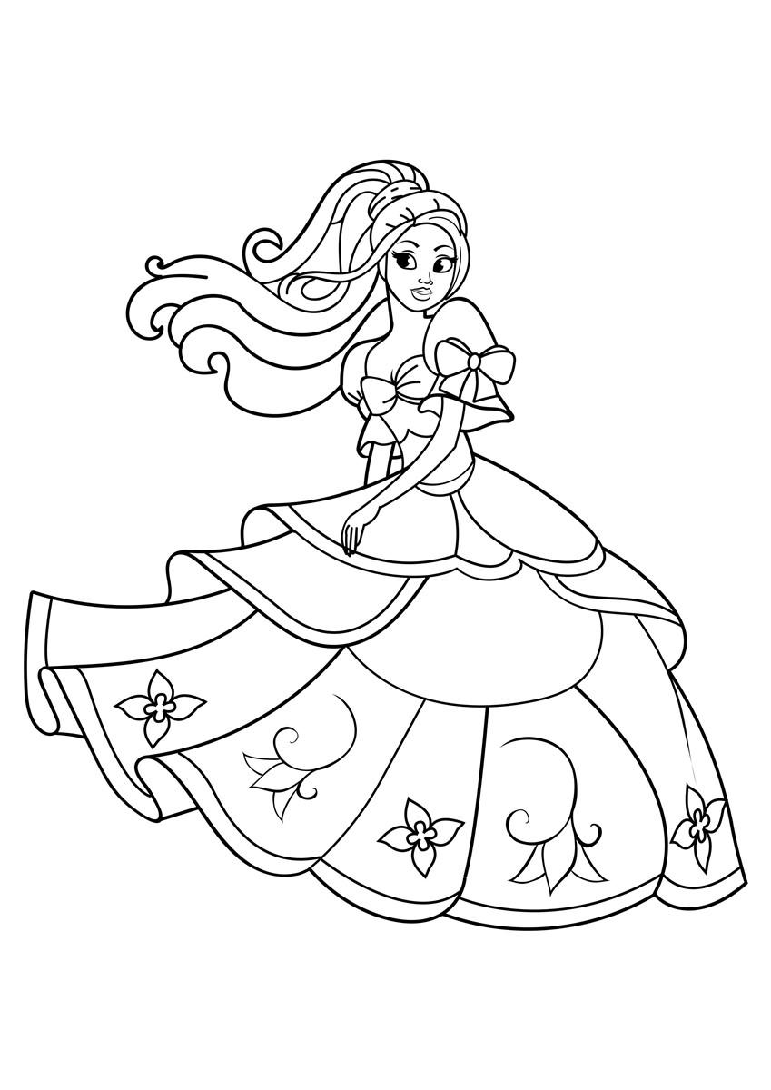 prinses danst Kleurplaat prinses danst
