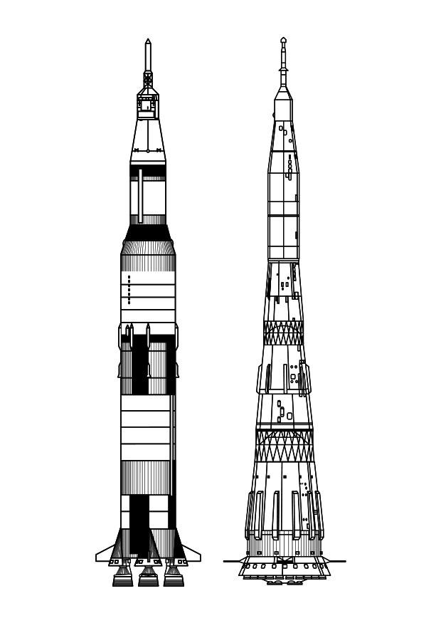 raketten Kleurplaat raketten