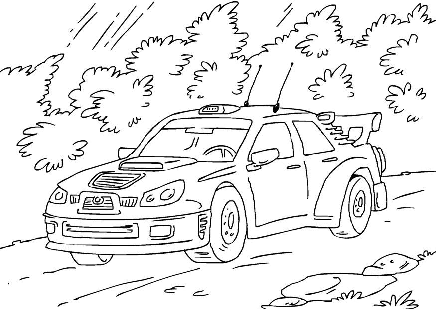 rally auto Kleurplaat rally auto