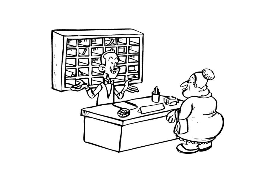 receptionist Kleurplaat receptionist