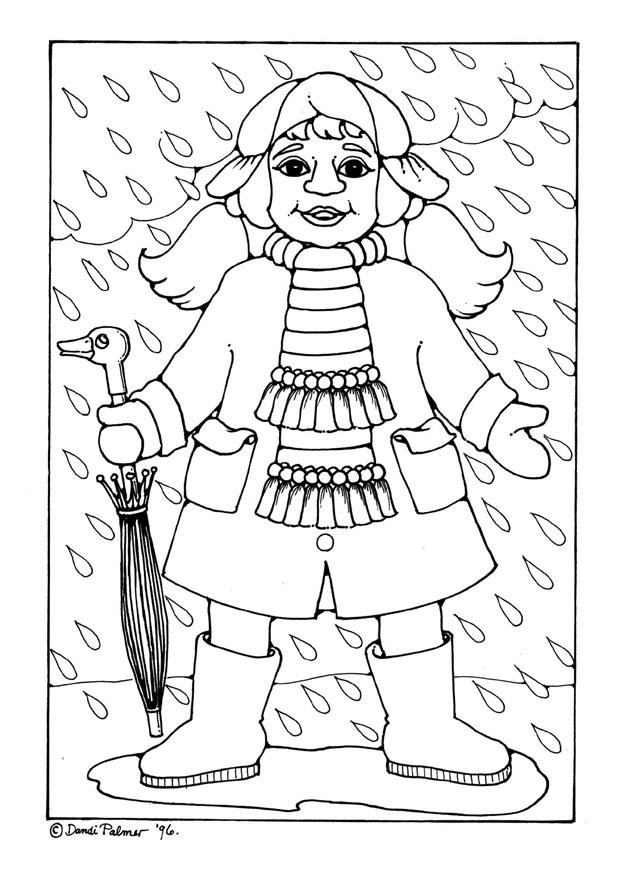 regen Kleurplaat regen