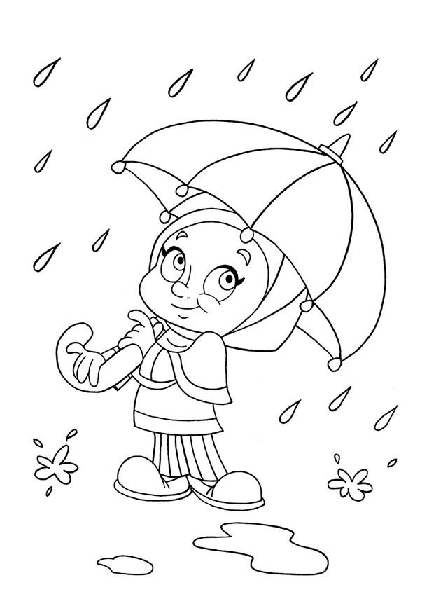 regen Kleurplaat regen
