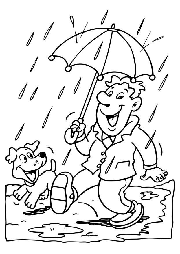 regen Kleurplaat regen
