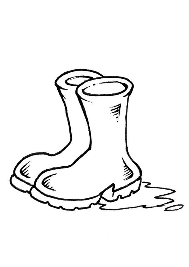 regenlaarzen Kleurplaat regenlaarzen