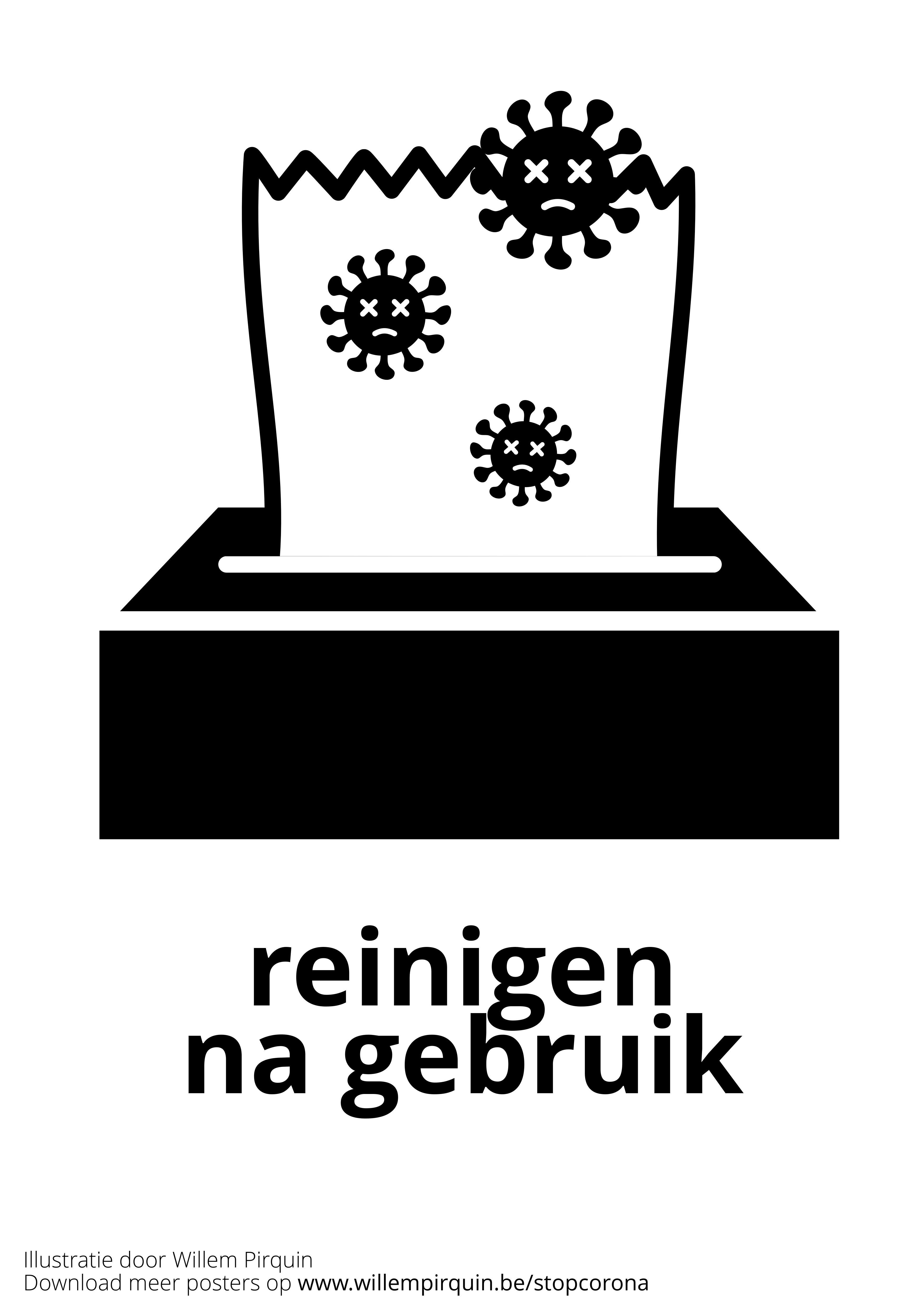 reinigen na gebruik Kleurplaat reinigen na gebruik