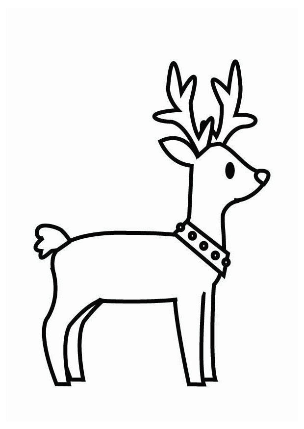 rendier kerst Kleurplaat rendier kerst