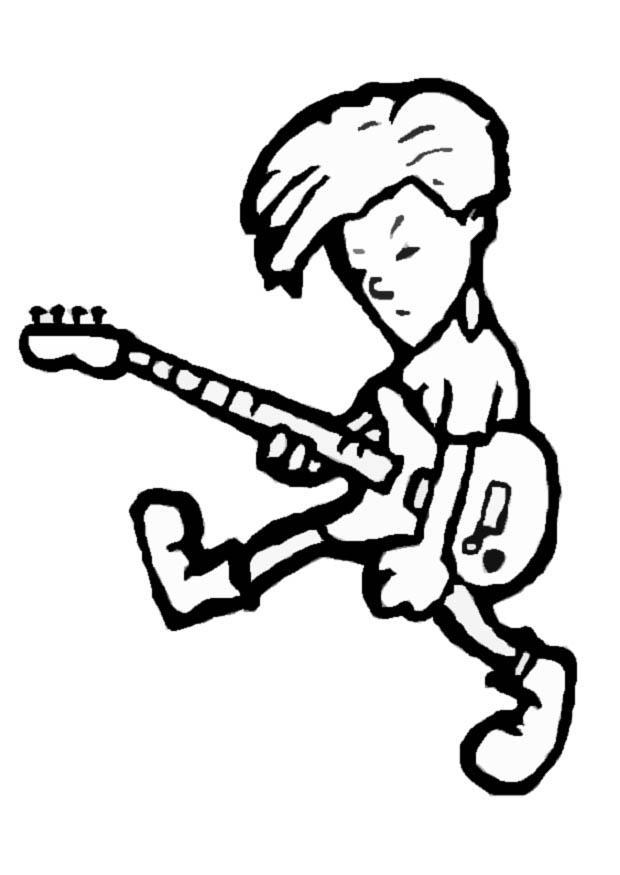 rock kid Kleurplaat rock kid