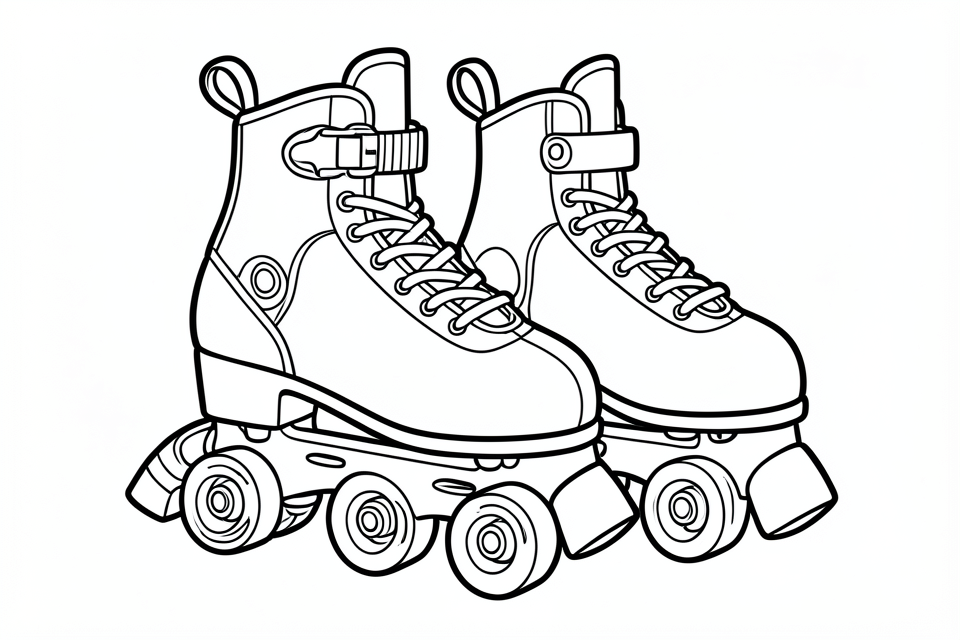 rolschaatsen Kleurplaat rolschaatsen