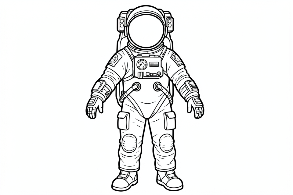 ruimtepak voor een astronaut Kleurplaat ruimtepak voor een astronaut