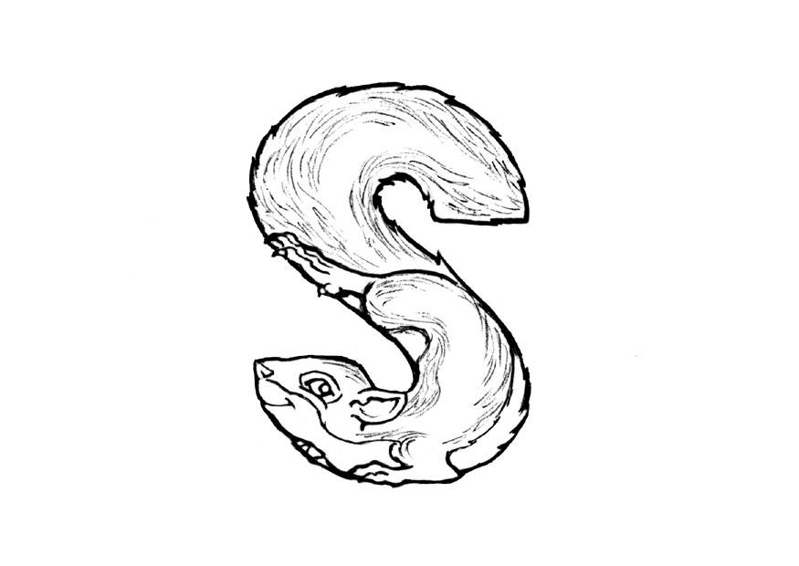 s-squirrel Kleurplaat s-squirrel