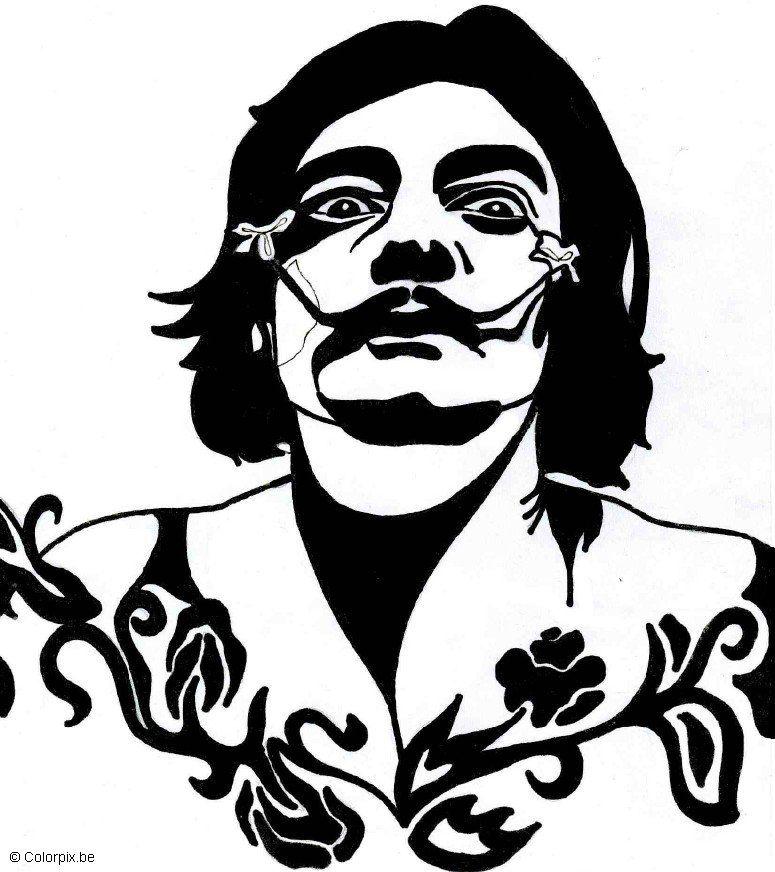 salvador dali Kleurplaat salvador dali