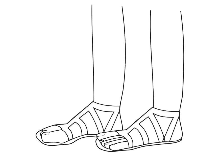 sandalen Kleurplaat sandalen