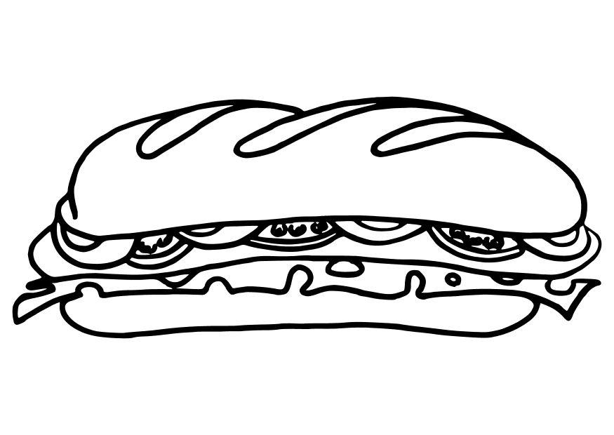 sandwich Kleurplaat sandwich