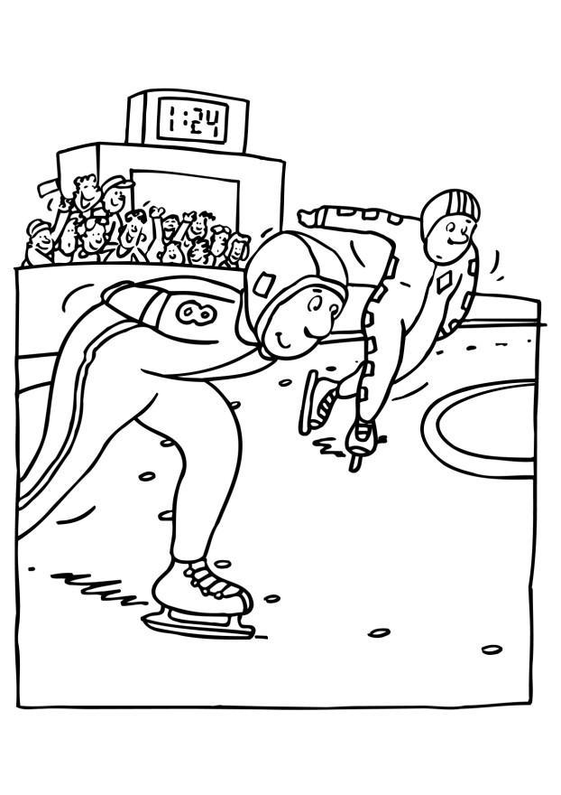 schaatsen Kleurplaat schaatsen