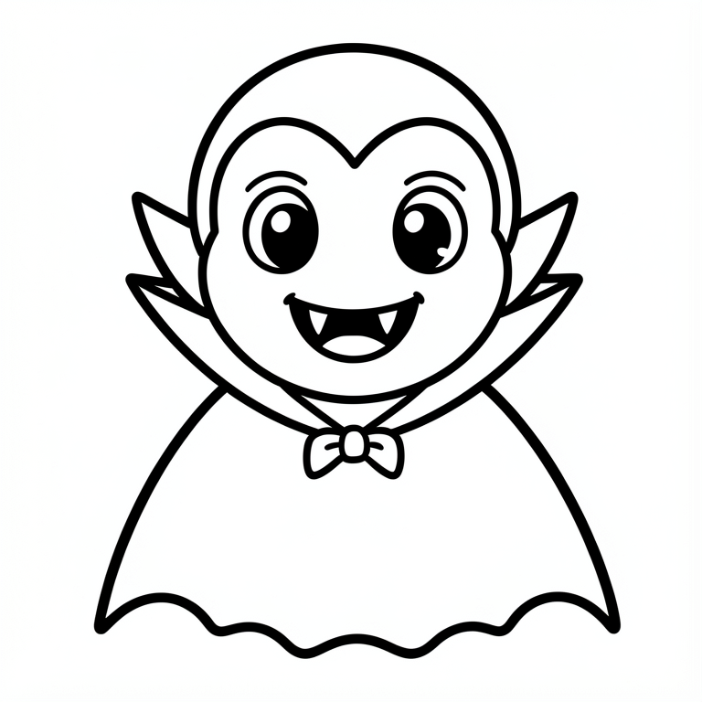 schattige halloween vampier Kleurplaat schattige halloween vampier