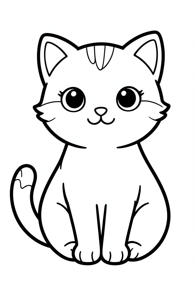schattige kat Kleurplaat schattige kat