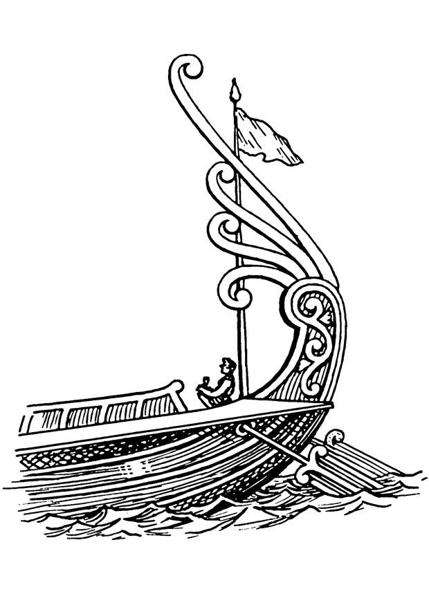 schip - achtersteven met roer Kleurplaat schip - achtersteven met roer