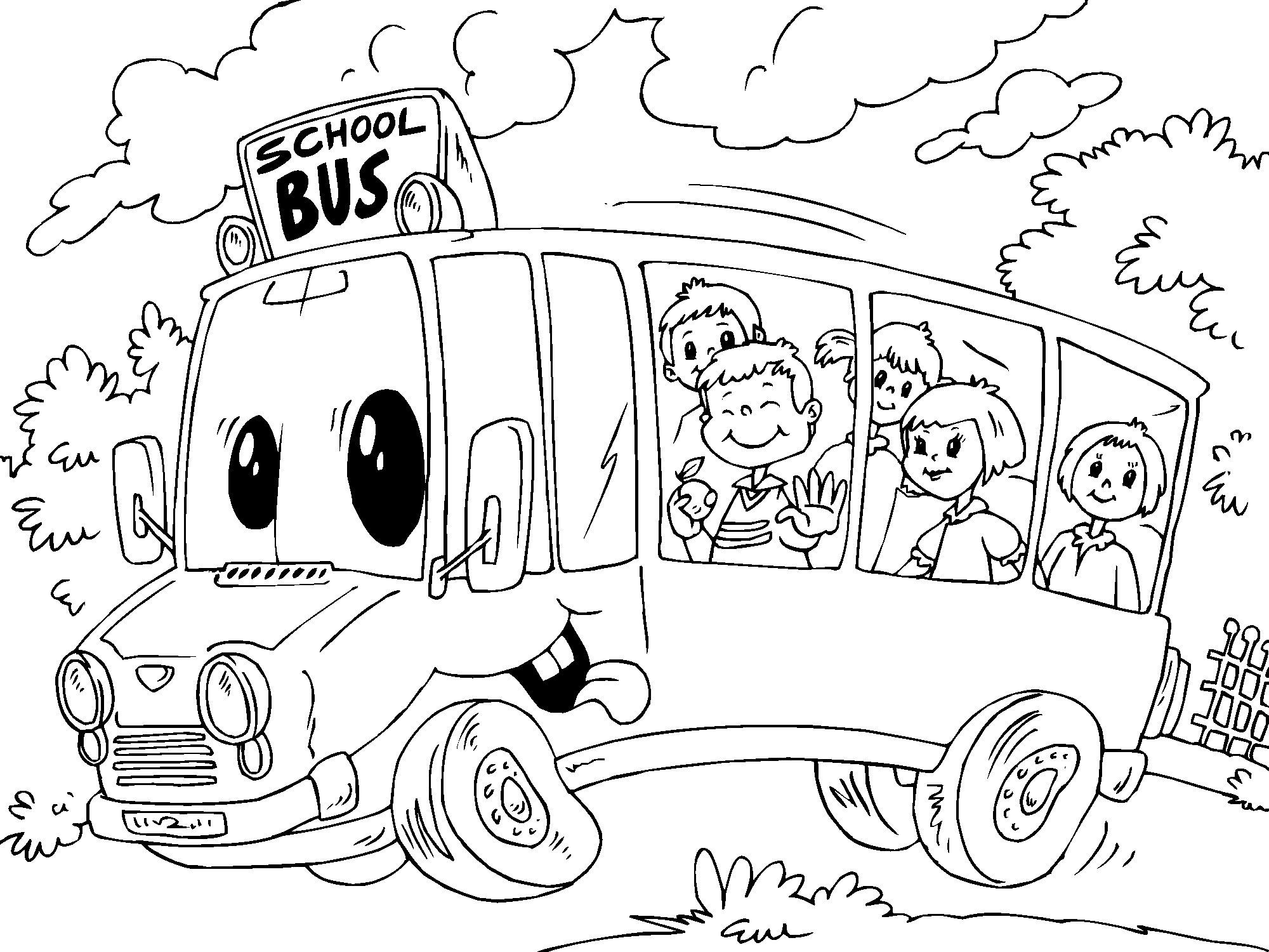 schoolbus Kleurplaat schoolbus