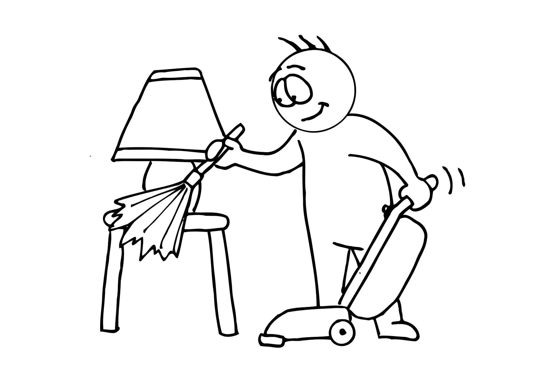 schoonmaker Kleurplaat schoonmaker