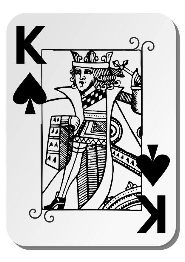 schoppen koning Kleurplaat schoppen koning