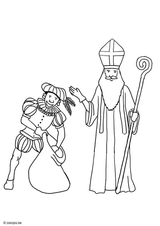 sint en piet Kleurplaat sint en piet
