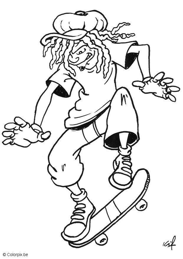 skater Kleurplaat skater