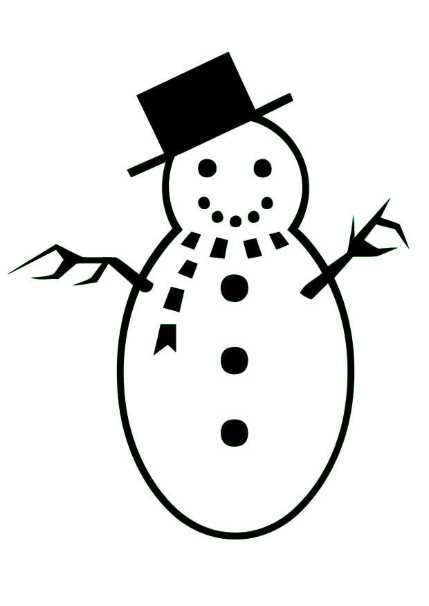 sneeuwman Kleurplaat sneeuwman