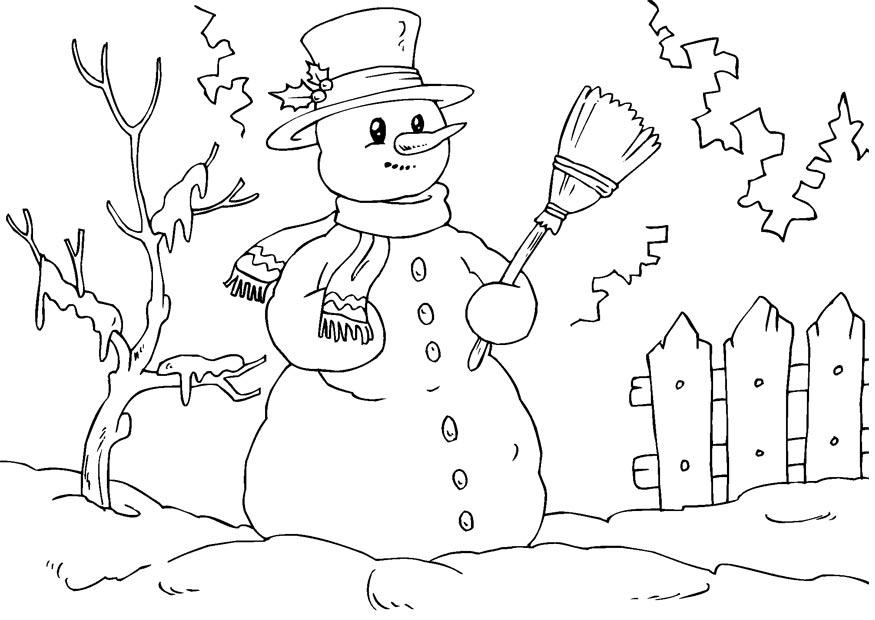 sneeuwman Kleurplaat sneeuwman