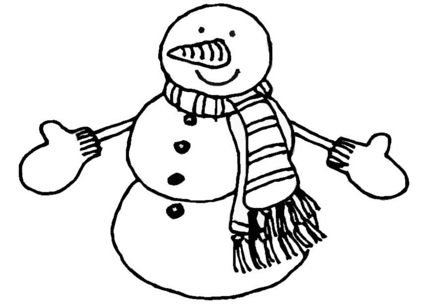 sneeuwman Kleurplaat sneeuwman