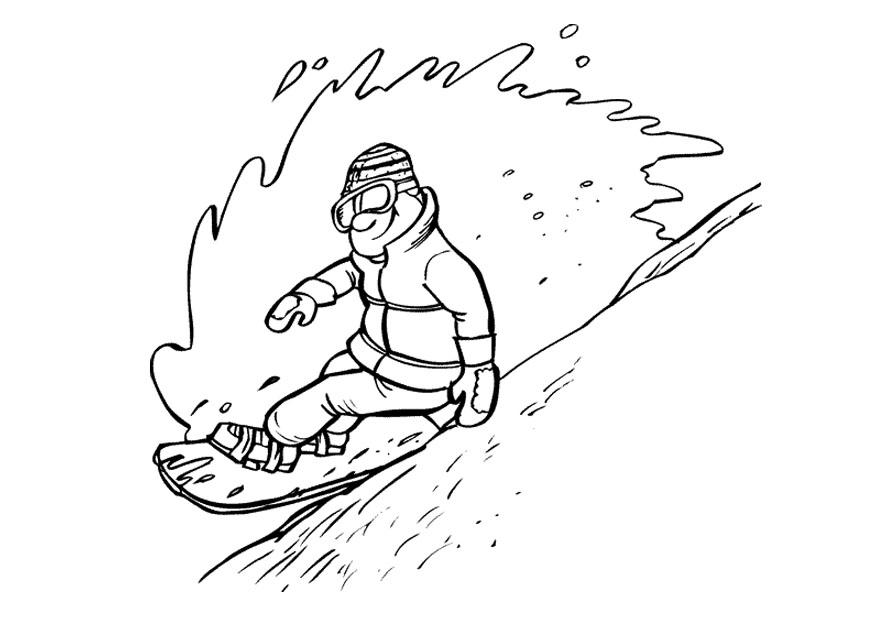 snowboarden Kleurplaat snowboarden
