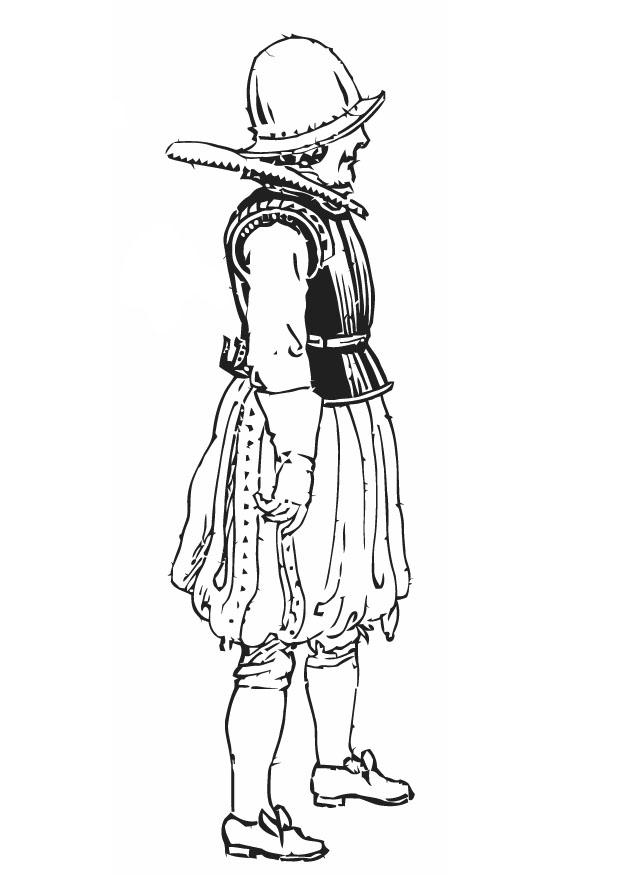 soldaat met korselet Kleurplaat soldaat met korselet
