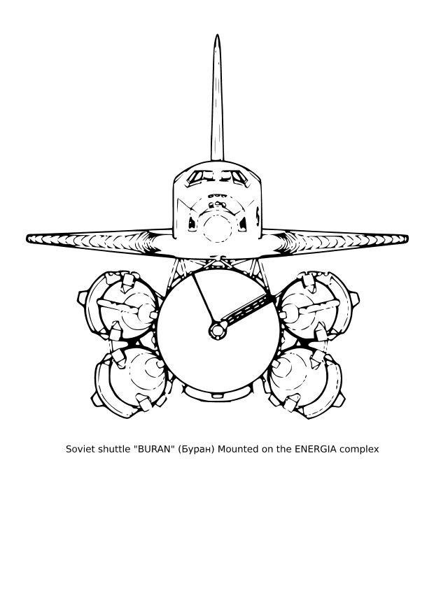 soviet shuttle Kleurplaat soviet shuttle