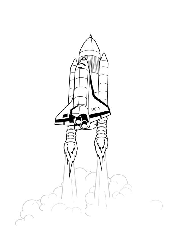 space shuttle Kleurplaat space shuttle