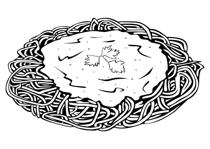 spaghetti Kleurplaat spaghetti