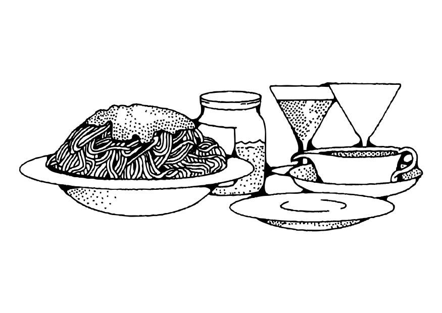 spaghetti Kleurplaat spaghetti