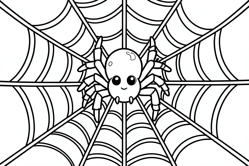 spin in web Kleurplaat spin in web