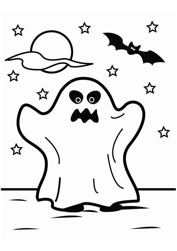 spook halloween Kleurplaat spook halloween