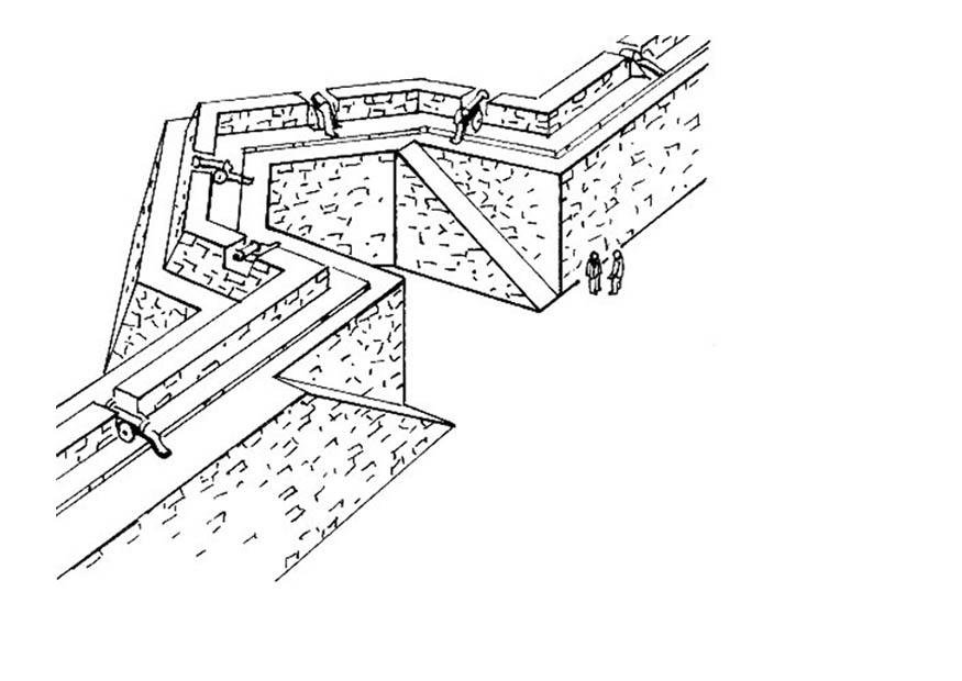 stadsmuur - burcht Kleurplaat stadsmuur - burcht