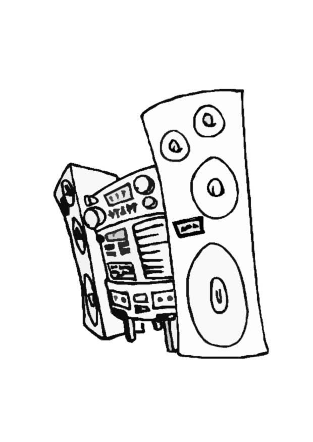 stereo Kleurplaat stereo