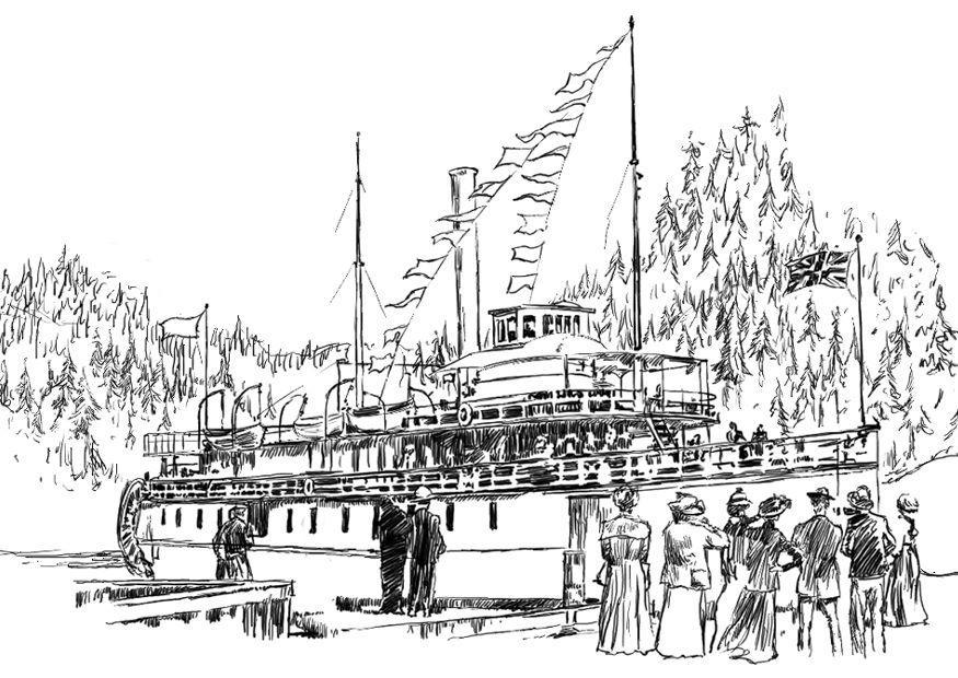 stoomschip Kleurplaat stoomschip