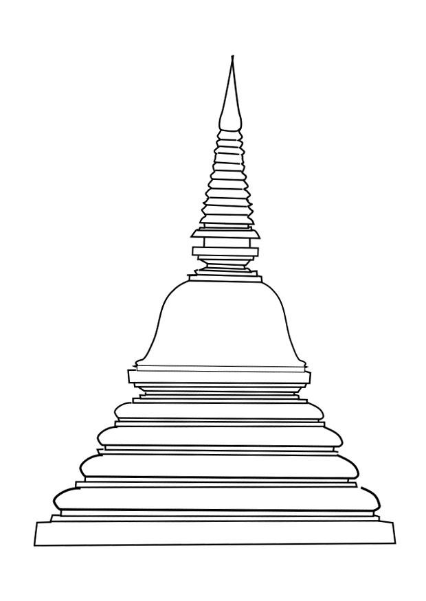 stupa Kleurplaat stupa