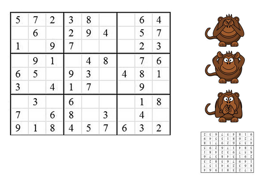 sudoku - aapjes Afbeelding sudoku - aapjes