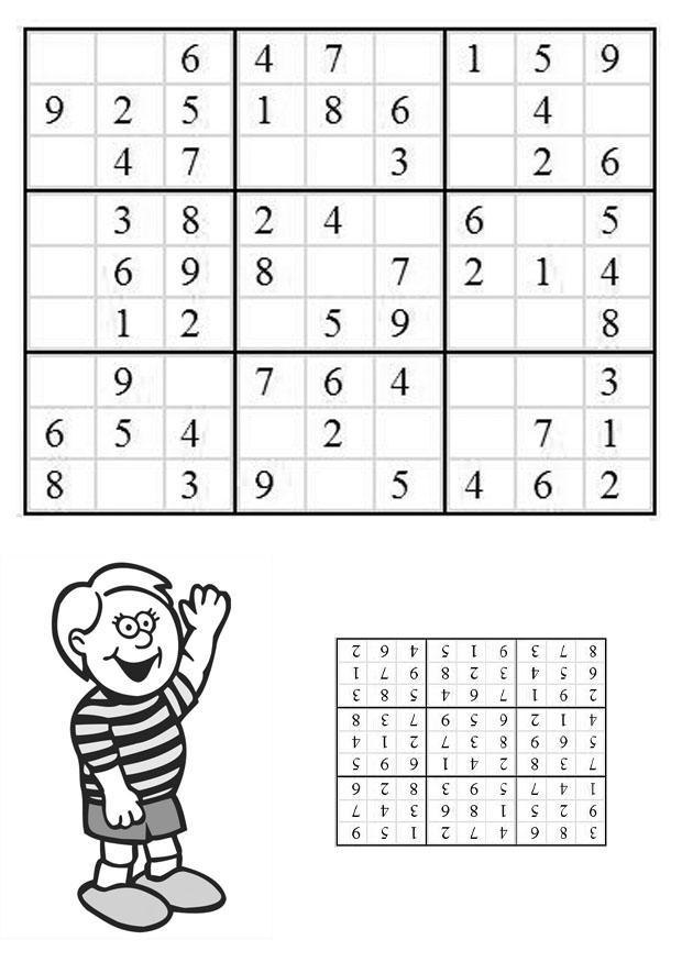 sudoku - jongen Kleurplaat sudoku - jongen