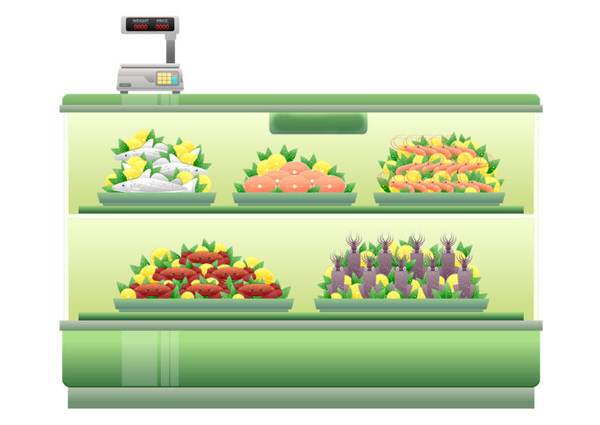 supermarkt - visafdeling Afbeelding supermarkt - visafdeling