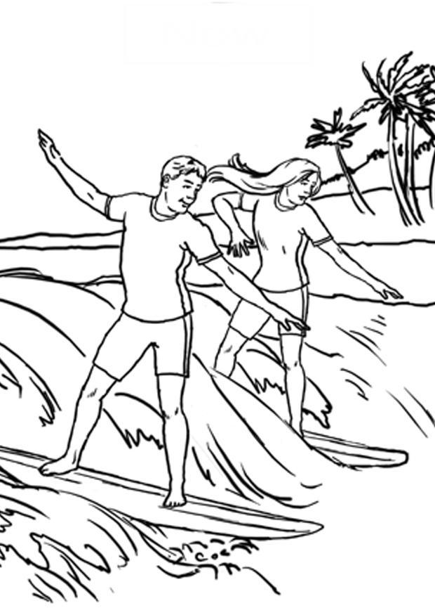 surfen Kleurplaat surfen